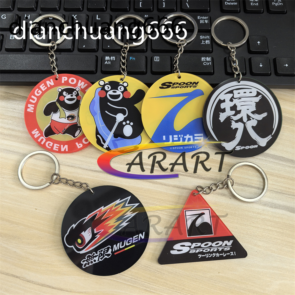 1 ชิ้น Mugen Kumamon Key แหวน SPOON Racing พวงกุญแจอุปกรณ์เสริมพวงกุญแจอะคริลิคสําหรับรถยนต์สากลรถจั