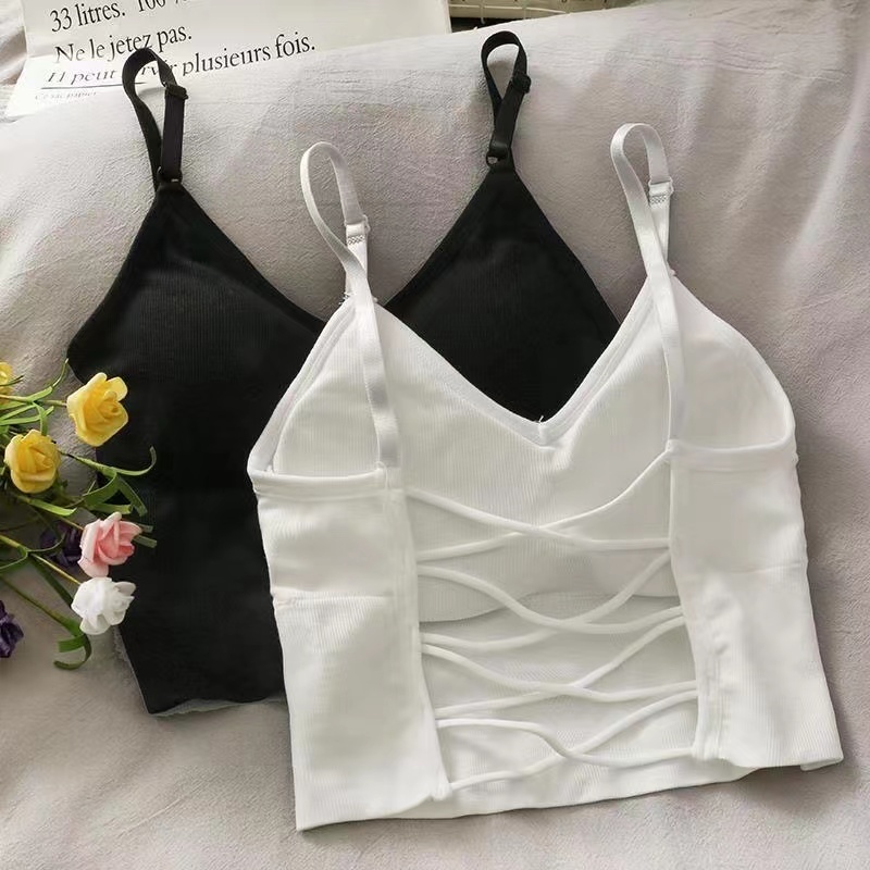 【LYILI】ไม่มีสาย, สายแขวน, เสื้อกั๊ก, บุนวม, เซ็กซี่, ฮอตตี้, อเนกประสงค์, สวมใส่ได้, ภายในและภายนอก 542 AAA