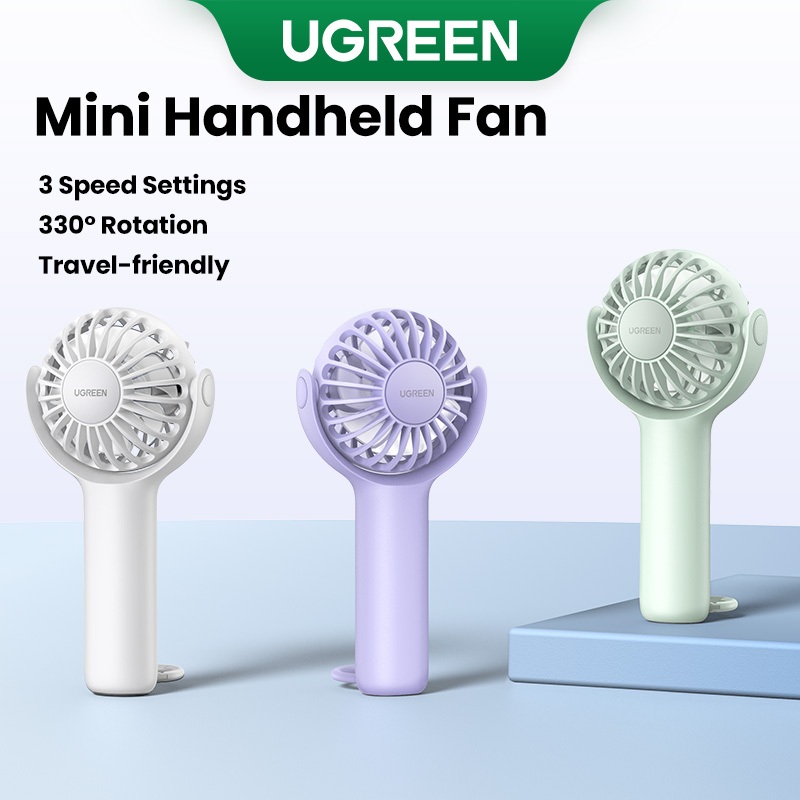 Ugreen พัดลมมินิ 3 สปีด 330° หมุนได้ลมแรงปรับพัดลมพกพา
