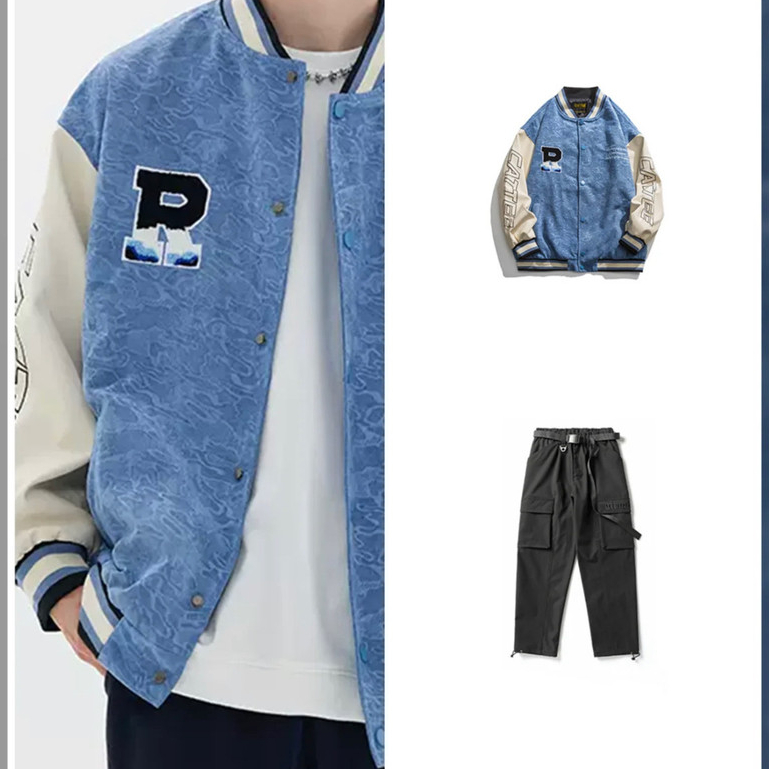 EERSHENSHI ชุดเอี๊ยมกันลมทรงหลวมสไตล์วินเทจแบบสวมทับเสื้อคลุมกันลมแบบ South Four Coat