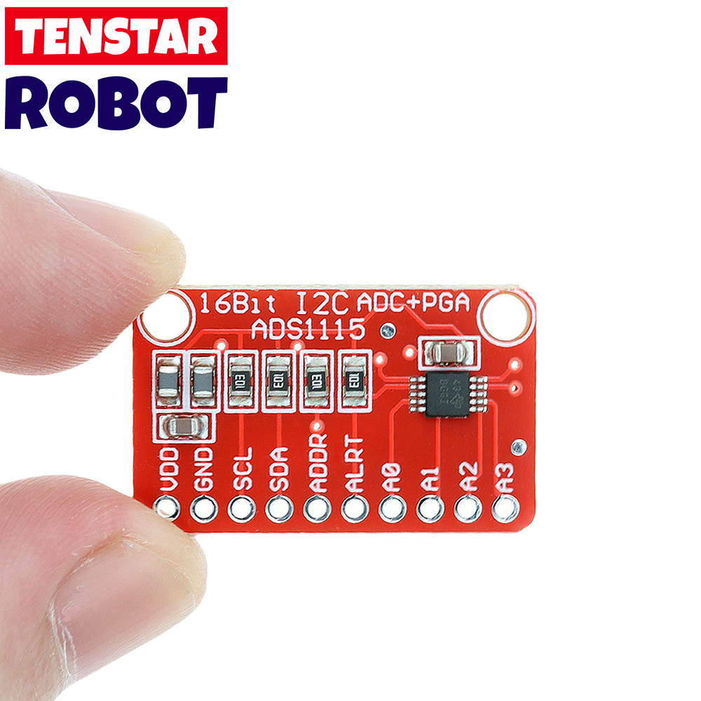 Tenstar ADS1115 โมดูลบอร์ดสีแดง 16 บิต I2C ADC 4 ช่องพร้อม Pro Gain Amplifier - รูปที่ 2