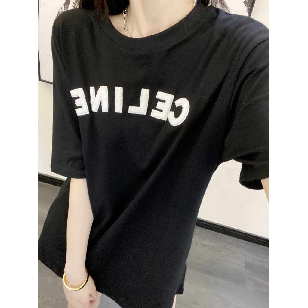 2024 CCE ใหม่ LETTER UNISEX OVERSIZED เสื้อยืดผ้าฝ้าย