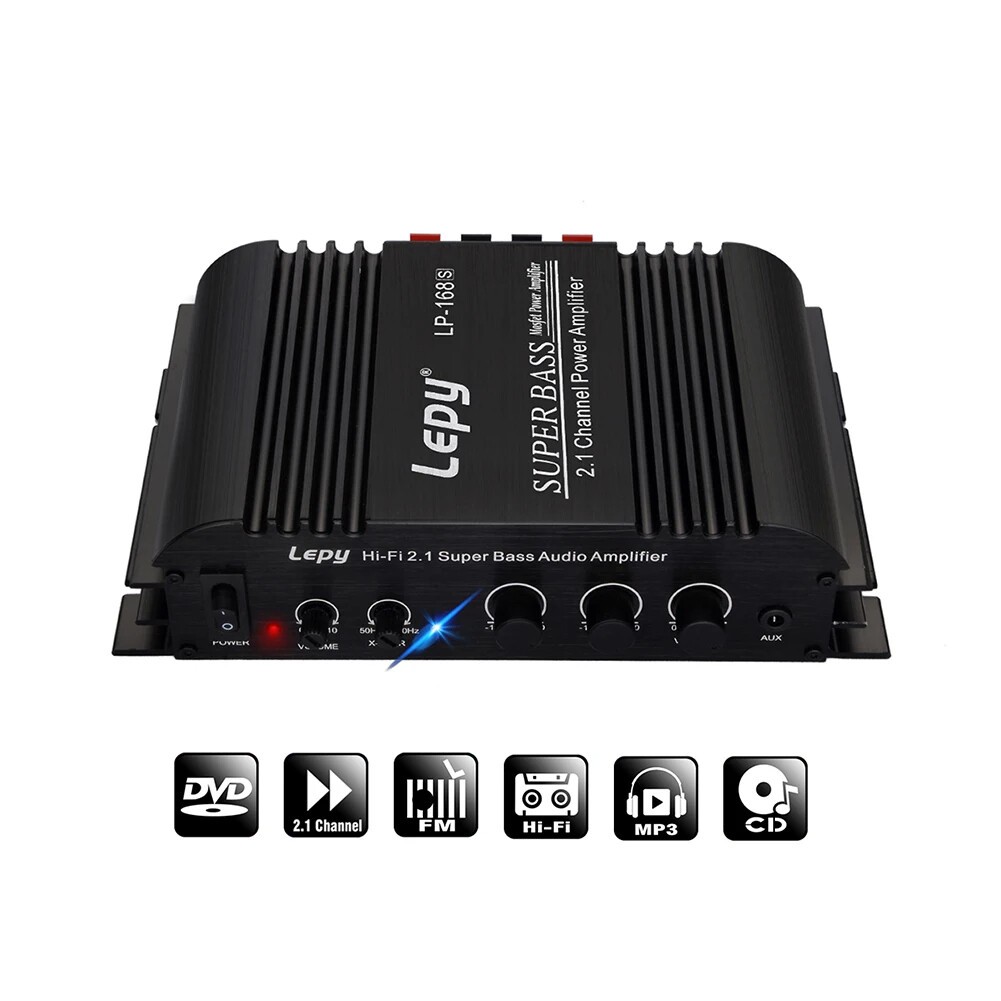 Lp-168s ดิจิตอลสเตอริโอเครื่องขยายเสียง 2.1 ช่อง 2x 40W 68W RMS เอาต์พุต Super Bass Hi-Fi USB รถเครื