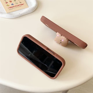 การ์ตูนน่ารัก Happy Brown Bear เคส Samsung Galaxy S25 Ultra S24 Ultra S23 FE S23 Ultra S21FE A13 A14 A15 A24 A25 A50 A50S A30S A52 A52S A53 A54 A55 A56 A36 5G Case เคสโทรศัพท์ใหม่ ซิลิโคนอ่อนนุ่มป้องกันการตก เคสมือถือซัมซุง