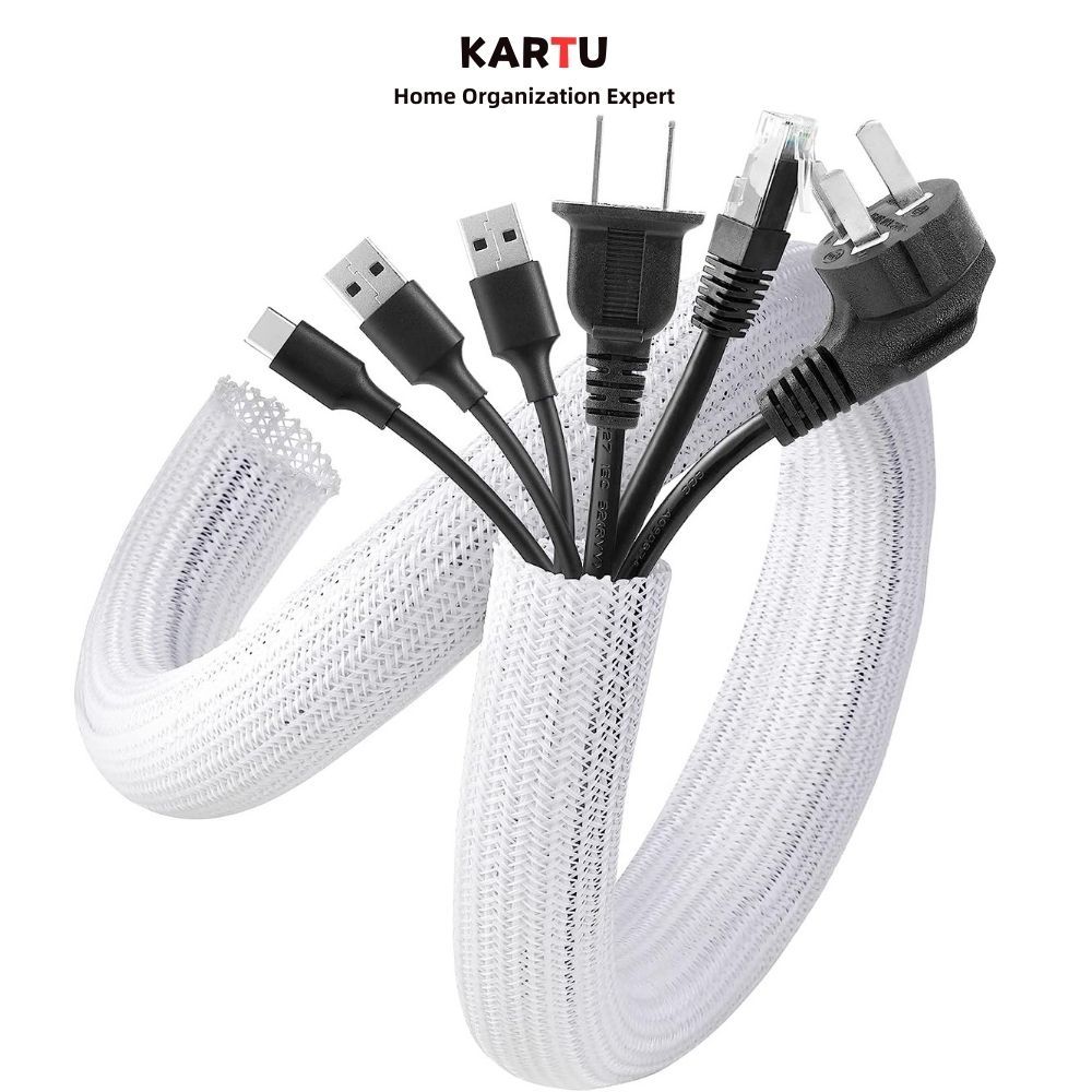 [พร้อมส่ง] ปลอกหุ้มสายเคเบิลสีขาว ใหม่ แบบแยก ป้องกันสายไฟ สำหรับบ้าน สำนักงาน โทรทัศน์ คอมพิวเตอร์