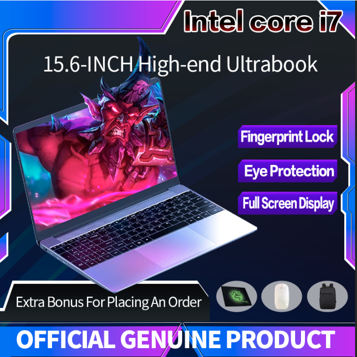 Lenovo 2025 ใหม่ Intel Core i7 7600U แล็ปท็อปสําหรับเล่นเกม Windows 11 Laptop เมาส์ไร้สายแถมฟรี แผ่น