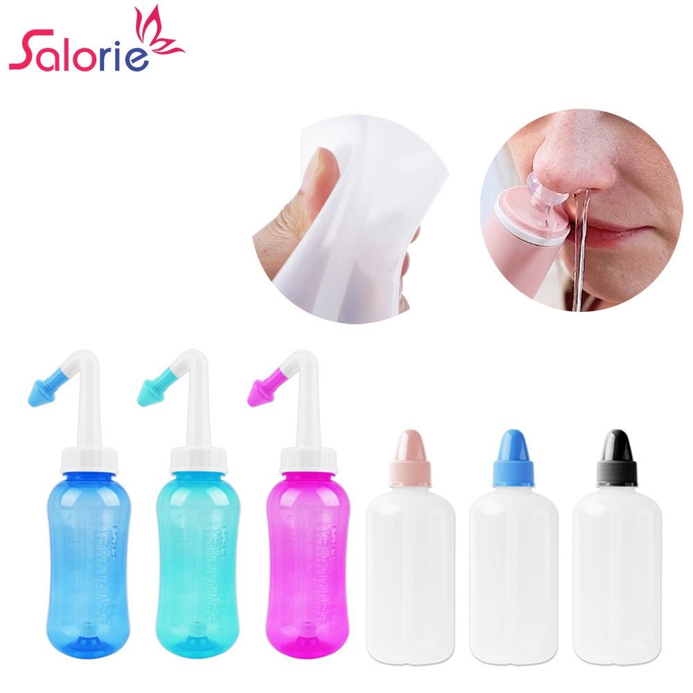 ขวดล้างจมูก ซาโลรี ล้างจมูกเครื่องมือทําความสะอาดจมูก 250/300/500มล สําหรับผู้ใหญ่และเด็กบรรเทาโรคจมูกอักเสบจมูก ชลประทาน