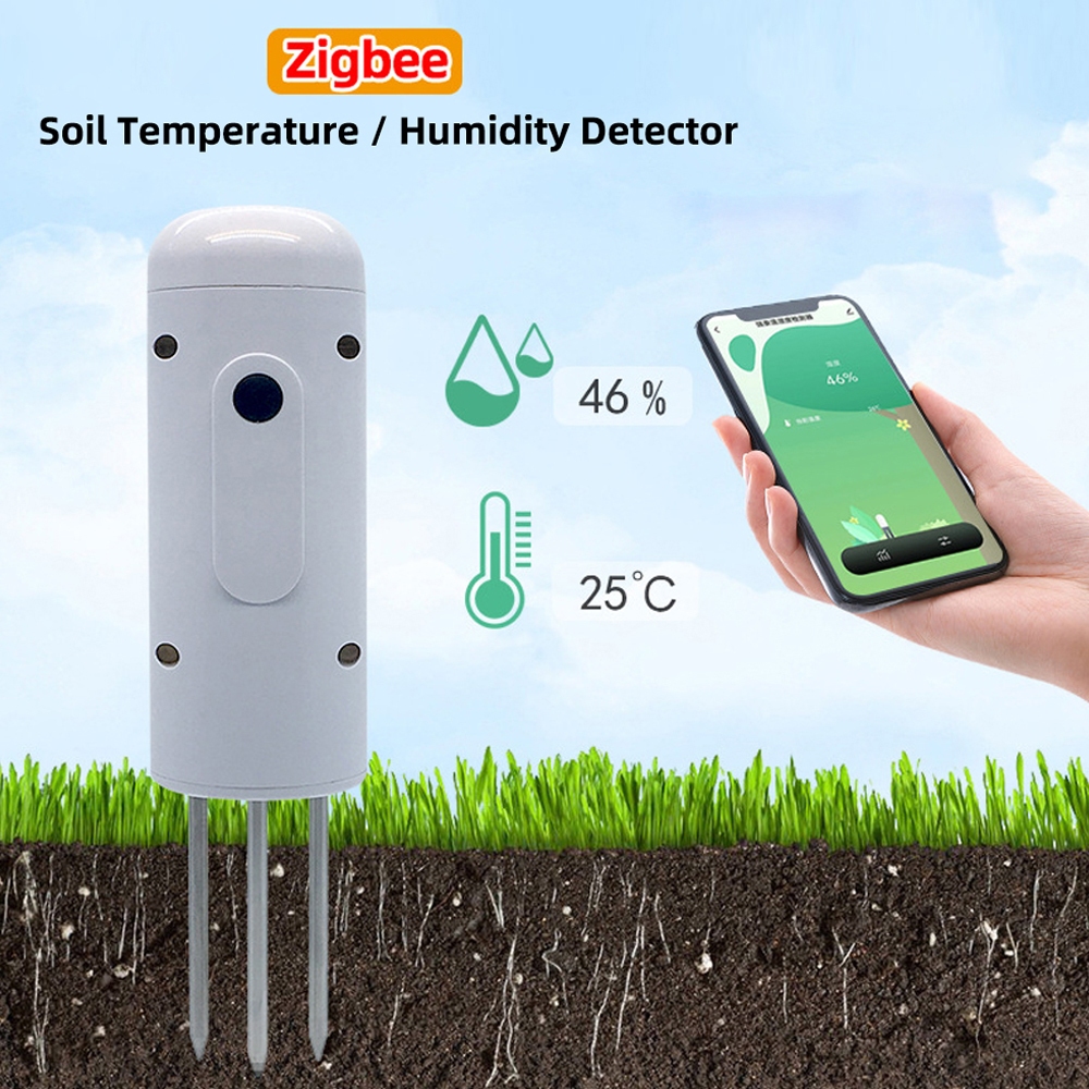 💥จัดส่งที่รวดเร็ว 🚚 Tuya Zigbee Soil Sensor เซ็นเซอร์วัดความชื้นในดิน อุณหภูมิในอากาศผ่านสัญญาณ Zigb