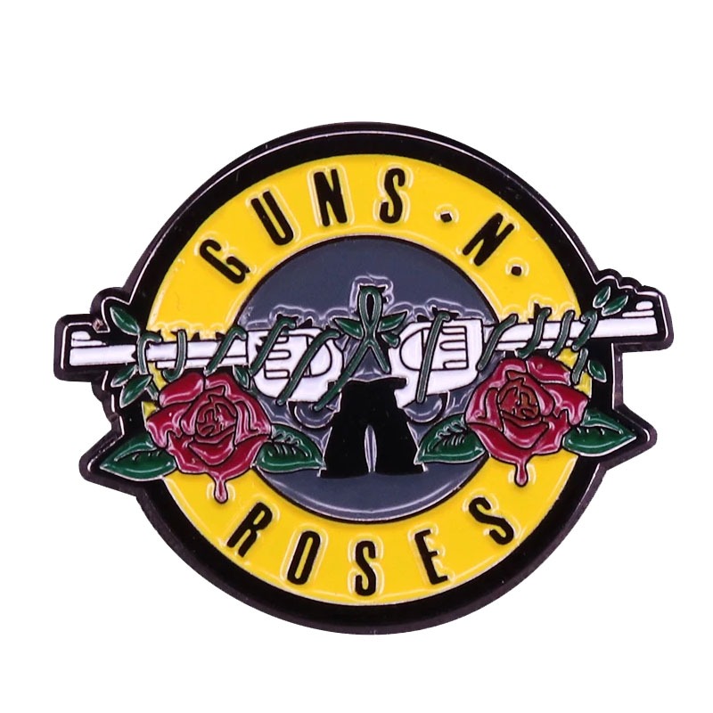 Guns N Roses Band เข็มกลัด โลโก้ GNR อีนาเมล พิน ฮาร์ดร็อค เพลง คู่รัก ของขวัญ