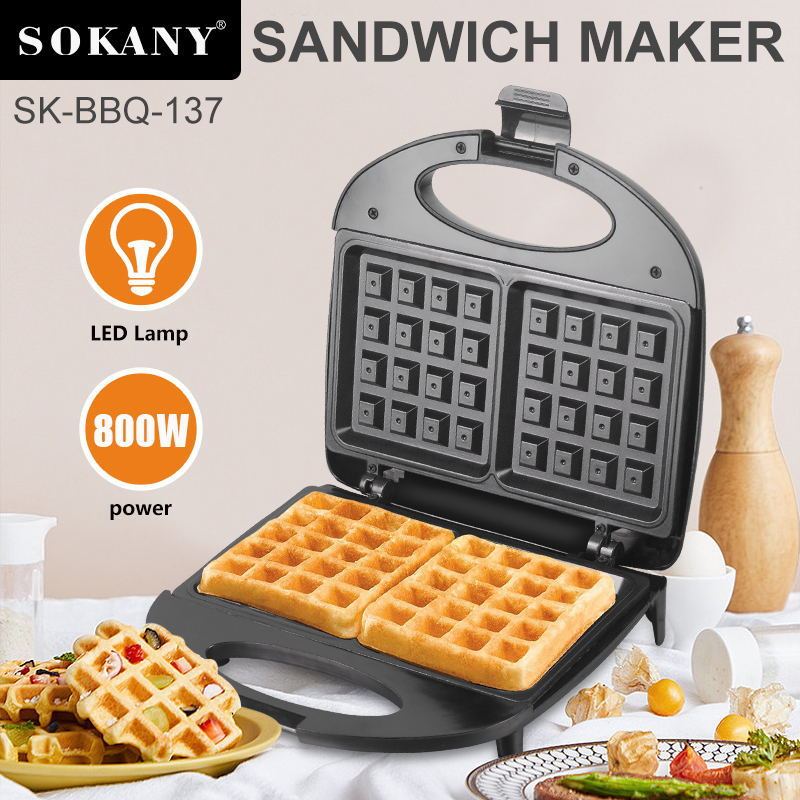 SOKANY เครื่องทำวาฟเฟิล 800W เตาวาฟเฟิล ขนมรังผึ้ง เครื่องทํา waffle Maker เครื่องทำขนมรังผึ้ง