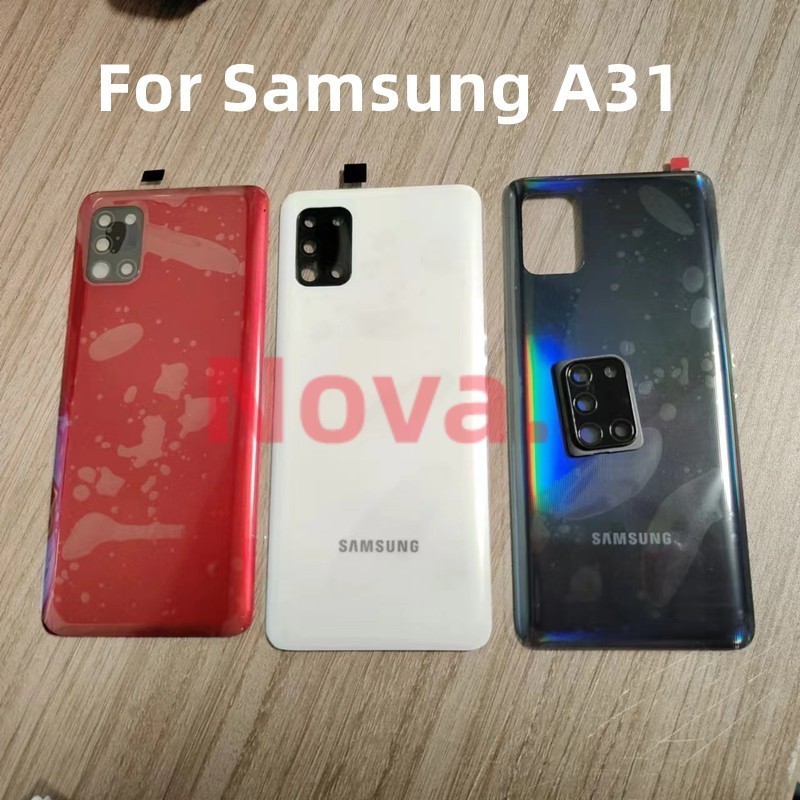 เคสโทรศัพท์สําหรับ Samsung Galaxy A31 ฝาหลังด้านหลังพร้อมกล้องสติกเกอร์กาวกระจกโทรศัพท์มือถือเปลี่ยนส่วน