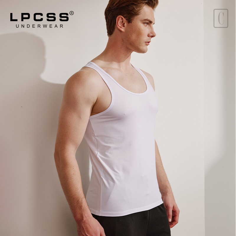 LPCSS เสื้อกล้ามผู้ชาย ผ้าคอตตอนและโมดัล เบสิกสไตล์ ใส่สบายสำหรับฤดูร้อน เหมาะสำหรับกีฬา ใส่ได้ทั้งในและนอก