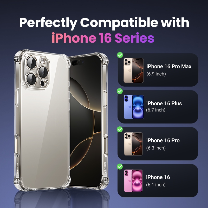 Ugreen เคส iPhone สําหรับ iPhone 16 Pro Max เคสกันกระแทกแบบใสแบบใสเคสใสเคสโทรศัพท์ ราคา ถูกที่สุด ดีลบีเคเค แกลเลอรีภาพที่ 8