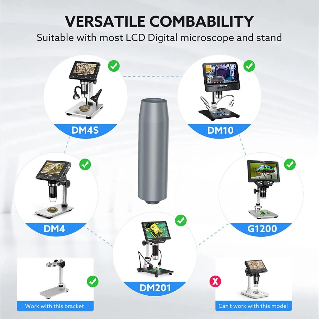 15 ซม.กล้องจุลทรรศน์ดิจิตอลหลอด ET02,Extender Pole สําหรับ TOMLOV DM201 DM10 DM9 DM4 Elikliv กล้องจุ
