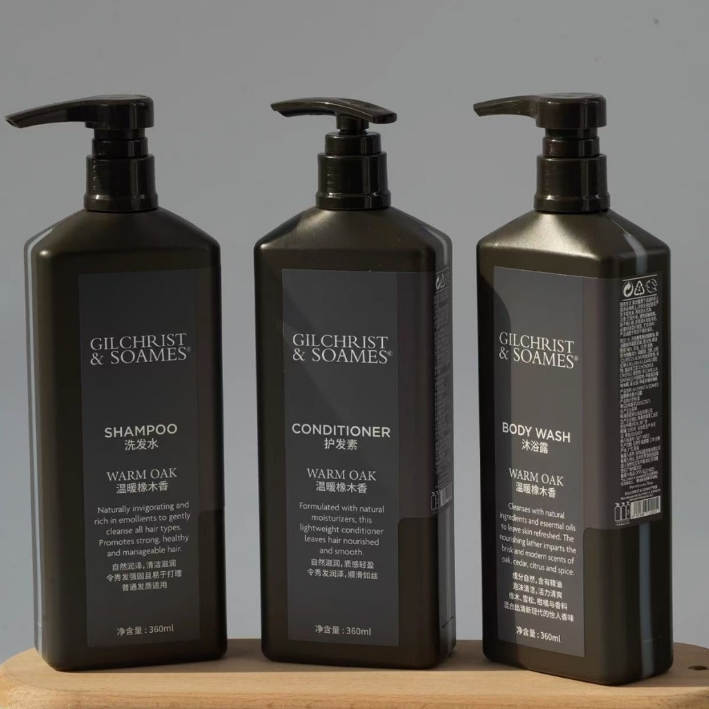 Sheraton Hotel GILCHRIST & SOAMES แชมพูน้ําหอม Warm Oak ครีมนวดผม 360ml