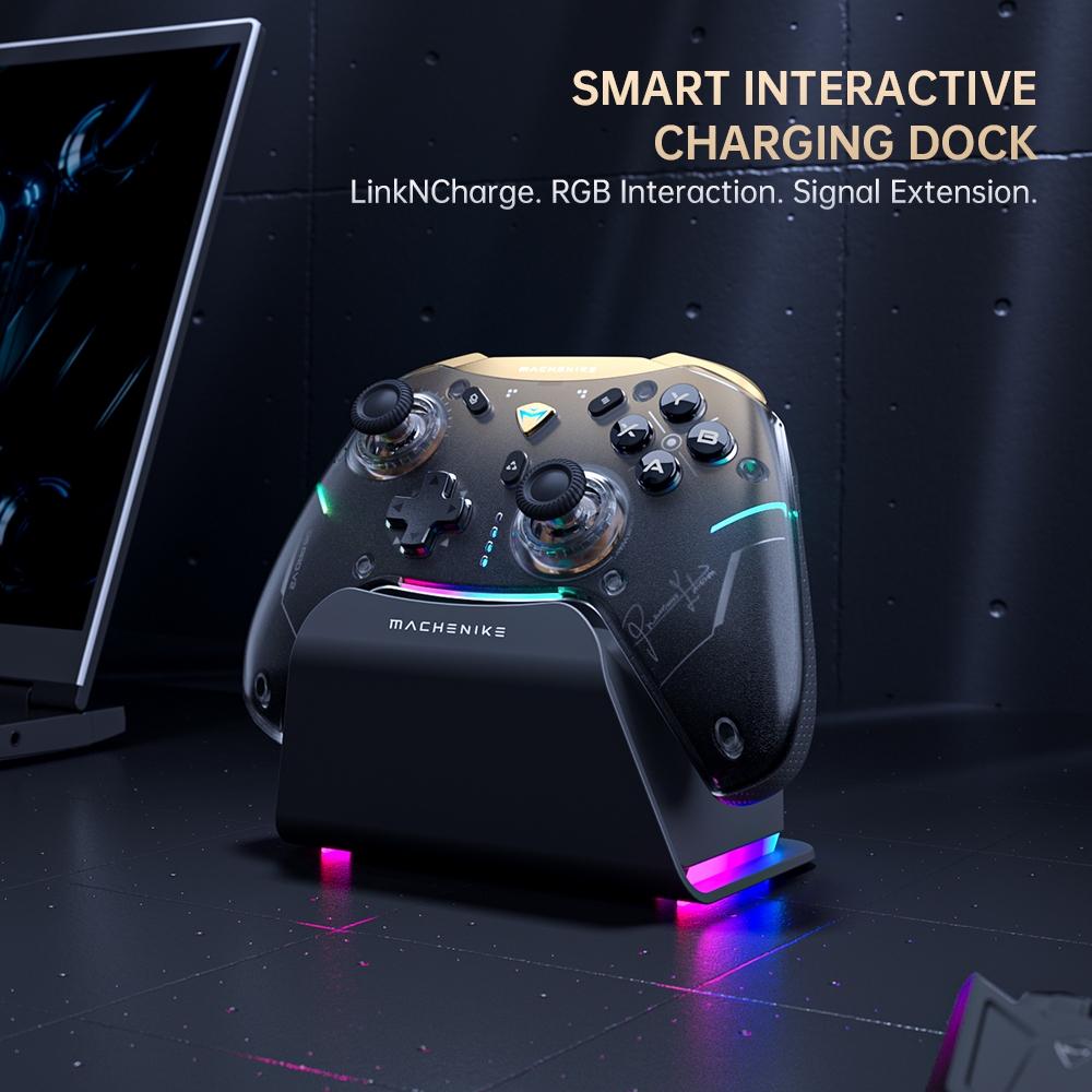 Machenike G5 Pro V2 Optical Gaming Controller Optical Trigger Optical Micro Switch ความละเอียด 4K จอยสติ๊ก Hot-Swappable 1000Hz Polleling Rate RGB แสง Tri-โหมดบลูทูธGamepad