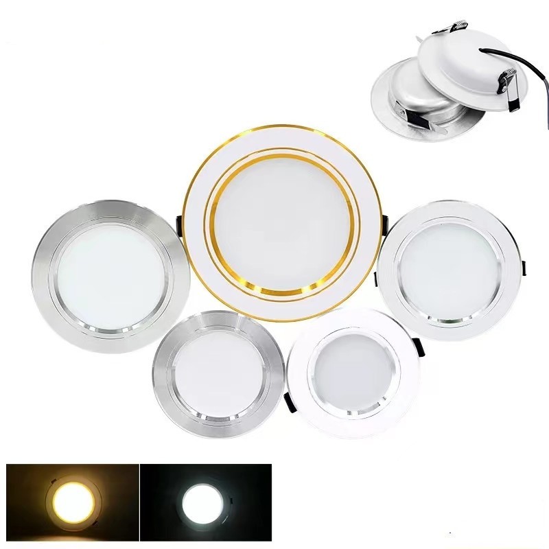 ดาวน์ไลท์ฝังฝ้า Led 5W-18W รอบหลอดไฟสว่างเป็นพิเศษประหยัดพลังงาน 220V เพดานแบบพับเก็บได้สําหรับห้องตกแต่งบ้านโคมไฟแผงไฟ