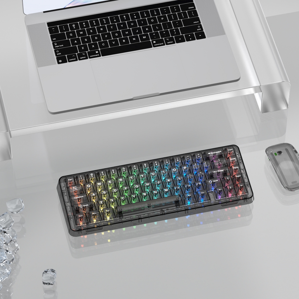 Womier โปร่งใส RGB Keycaps 114 คีย์ Shine ผ่านคริสตัล PBT Custom Key Caps ชุด
