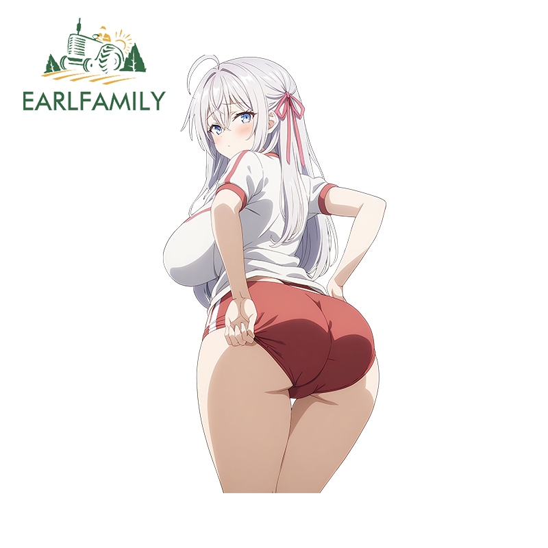 EARLFAMILY 13 ซม.x 5.8 ซม.Alya Sometimes ซ่อนความรู้สึกของเธอในรัสเซียรถสติกเกอร์ Bundle Tie NSFW Waifu Decal กันน้ํา Trunk ตกแต่ง