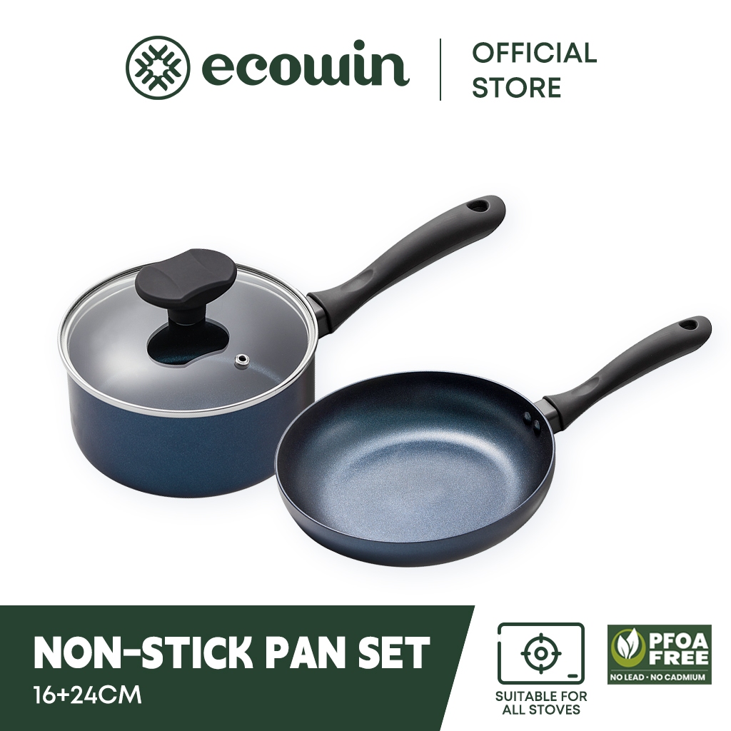 Ecowin Blue Diamond Series กระทะสองด้านออกแบบไม่ติดน้ําหนักเบาและทนทานเหมาะสําหรับเตาทั้งหมด