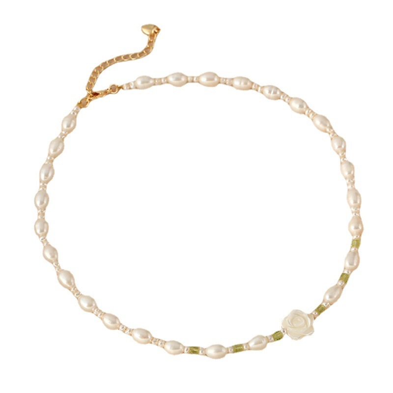 สร้อยคอมุกน้ําจืดธรรมชาติผู้หญิงสร้อยคอดอกเคมีเลีย - รูปที่ 2