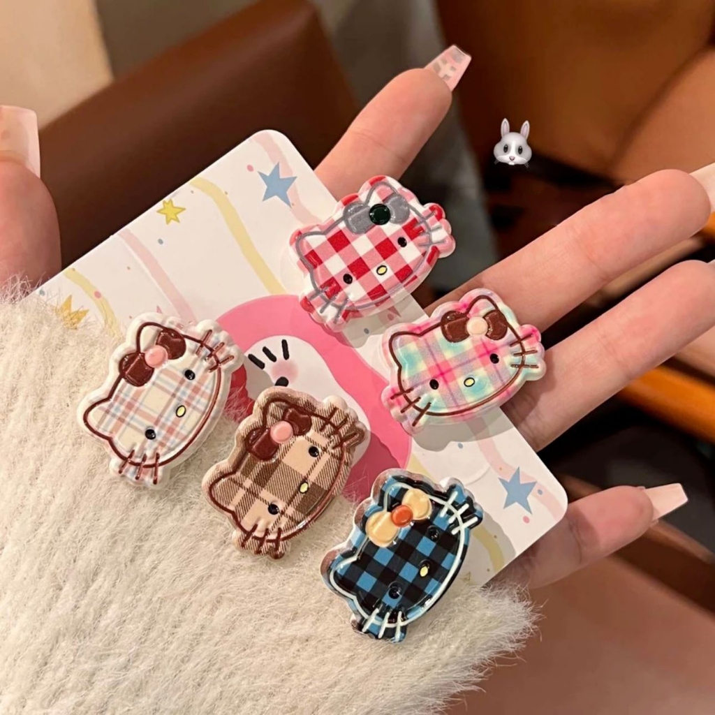 เกาหลีการ์ตูนสีสันสดใส HelloKitty กิ๊บติดผมแมวหญิง ins ของขวัญวันเกิดนักเรียนน่ารัก