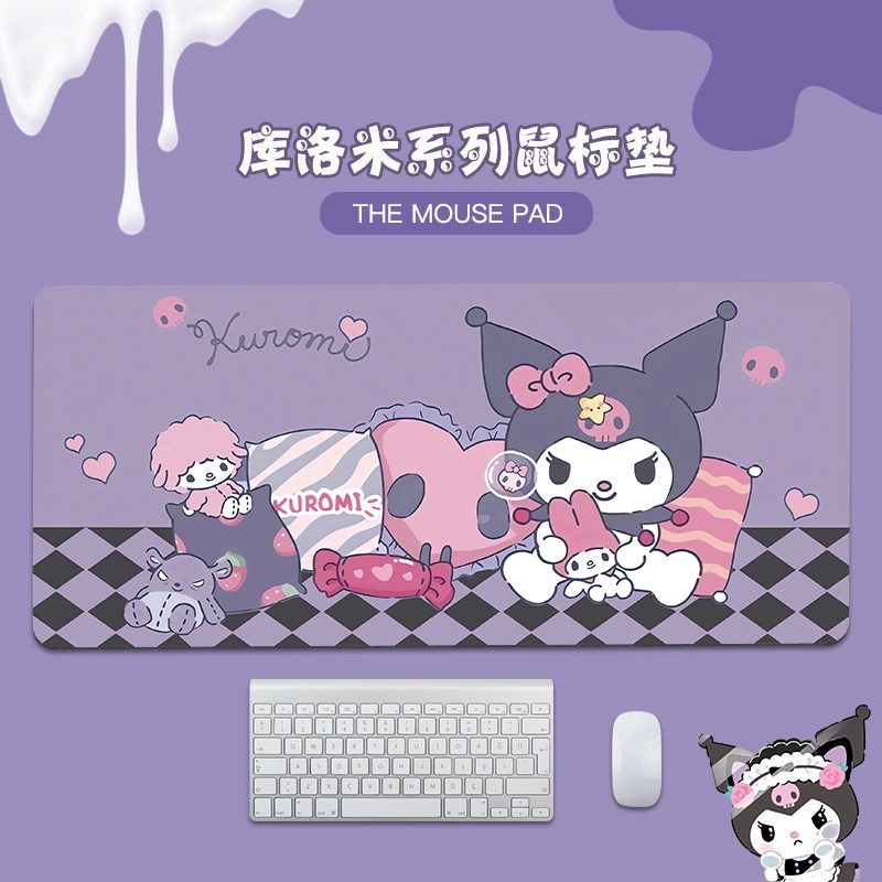 SANRIO แผ่นรองเมาส์ ลายอนิเมะ Kuromi ขนาด 900x400x3 มม. ขนาดใหญ่ สําหรับเล่นเกม คีย์บอร์ด สํานักงาน