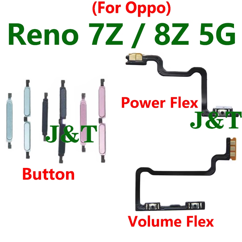 เปิดปุ่มปรับระดับเสียง flex สําหรับ OPPO Reno 7Z 8Z 5G CPH2343 โทรศัพท์ด้านข้าง Key Up Down Flex Cable