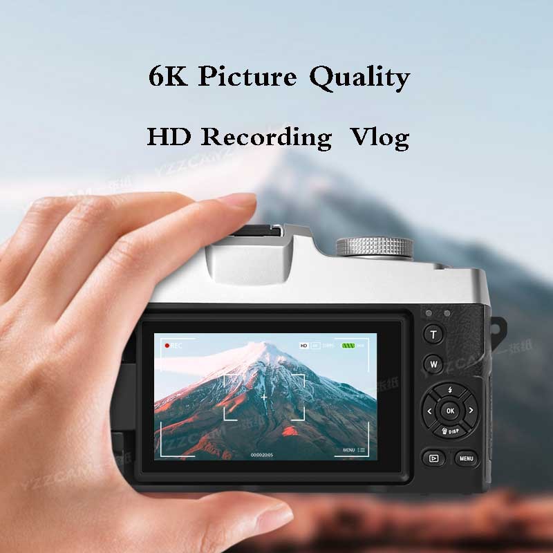 Vetek9 กล้อง 84MP กล้องดิจิตอล 6K กล้อง 3.0 หน้าจอสัมผัสแบบพลิก 18X ซูมดิจิตอล