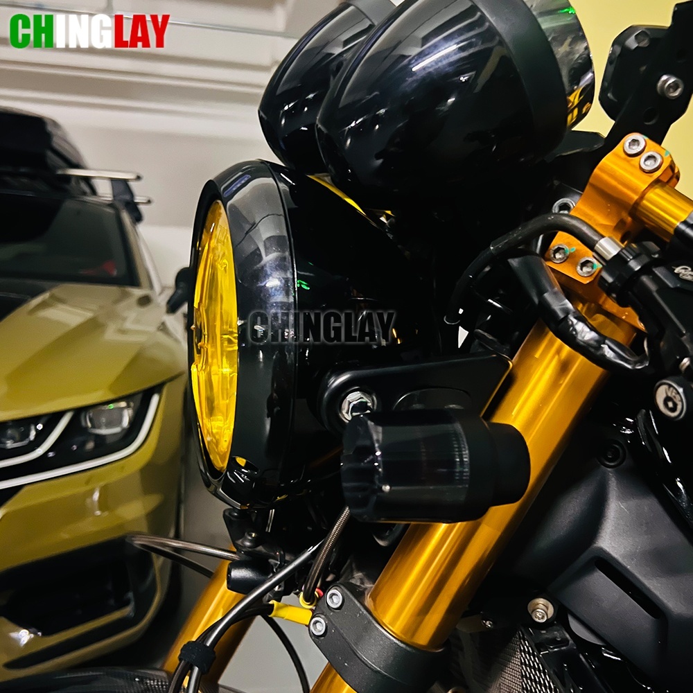 เหมาะสําหรับ Kawasaki Z900RS 2018-2024 ขอบไฟหน้าชุบ W800 2020-2024 ไฟหน้าขอบ Fairing Z900RS SE CAFE อุปกรณ์เสริม