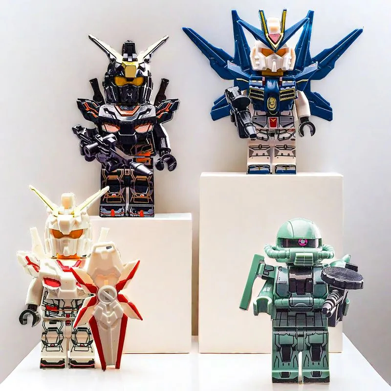 ชุด 4 ชิ้น เลโก้ กันดา โมเดลหุ่นยนต์จาก Mobile Suit Gundam พร้อมปีก ฟิกเกอร์หุ่นยนต์ประกอบได้ ของเล่นเด็กชาย เสริมทักษะการประกอบ