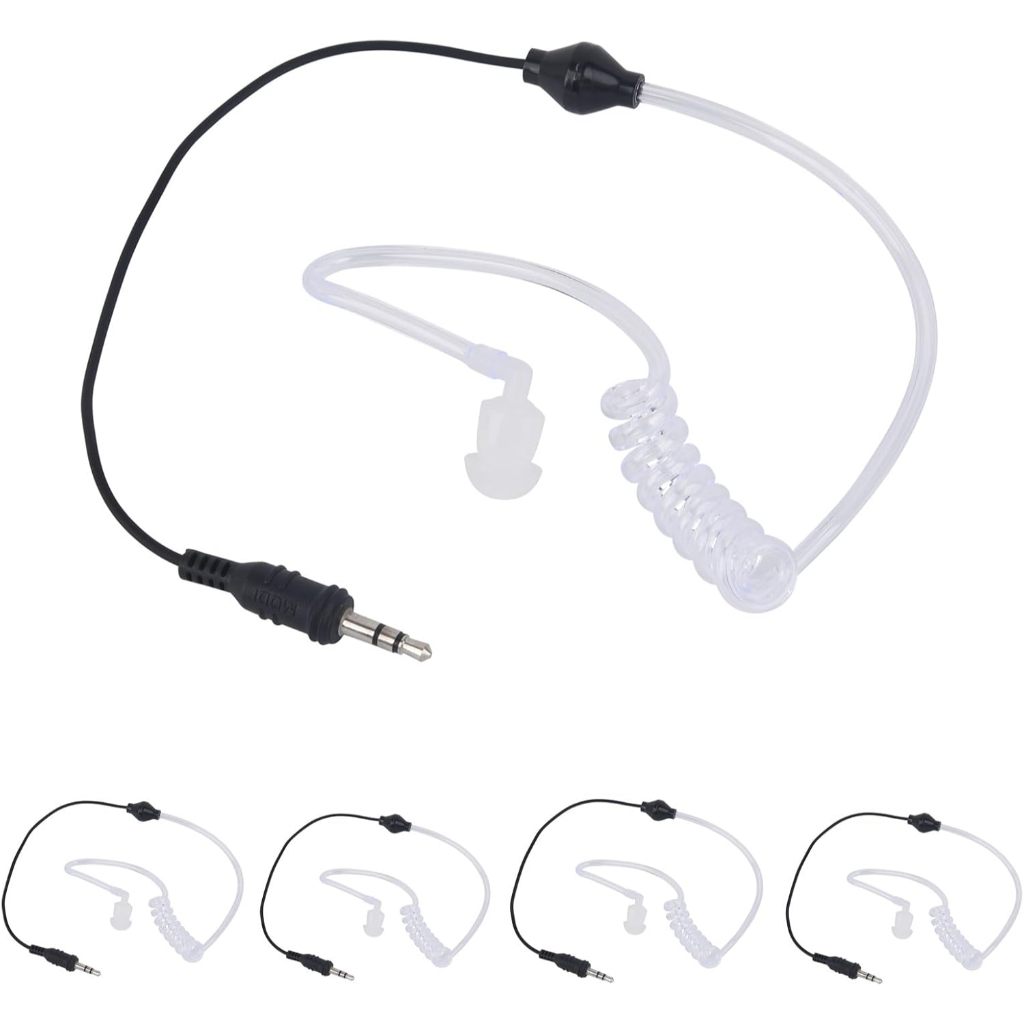 5PACK สั้นฟังเท่านั้น Earpiece 3.5 มม.การเฝ้าระวัง Acoustic Tube ชุดหูฟังสําหรับ Baofeng Kenwood Motorola กฎหมายบังคับใช้ลําโพงไมโครโฟนไหล่ Mic APX 6000 7000 8000