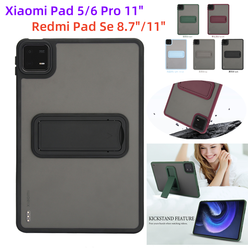 2024 ใหม่สําหรับ Xiaomi Redmi Pad Se 8.7 11 นิ้วแท็บเล็ตสําหรับ Xiaomi Pad 5 6 Pro 11 "Ultrathin กันกระแทกขาตั้ง Shell