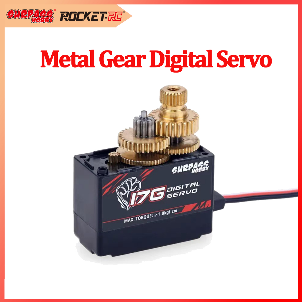 Surpass HPBBY 17G กันน้ํา Micro Servo โลหะดิจิตอลเกียร์ Mini Servo สําหรับ 1/18 1/16 RC รถบรรทุกเครื่องบินหุ่นยนต์เรือรุ่นของเล่น Accesorries