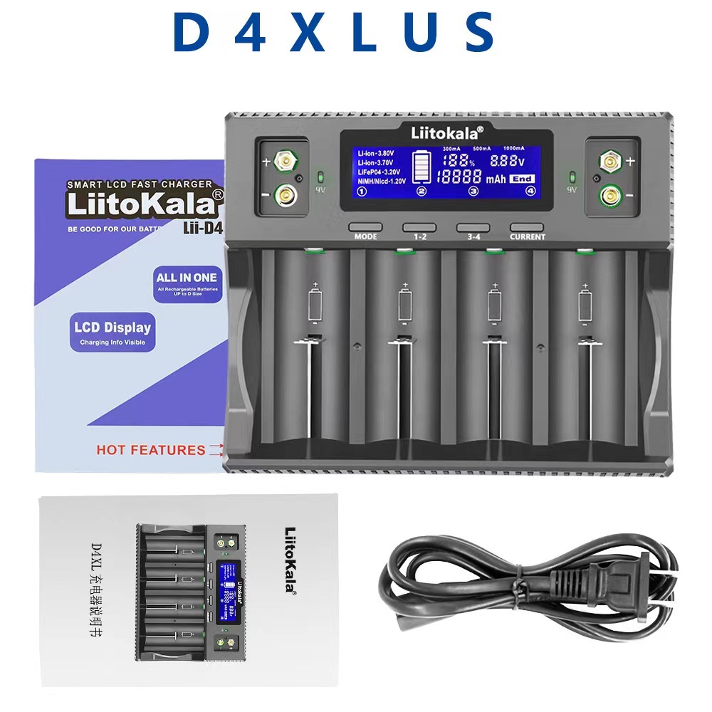 Liitokala Lii-D4XL แบตเตอรี่ชาร์จ,3.7V 18650 18350 18500 21700 26650 1.2V AAA 9V จอแสดงผล LCD แบตเตอรี่ Charger ราคา ถูกที่สุด ดีลบีเคเค แกลเลอรีภาพที่ 9