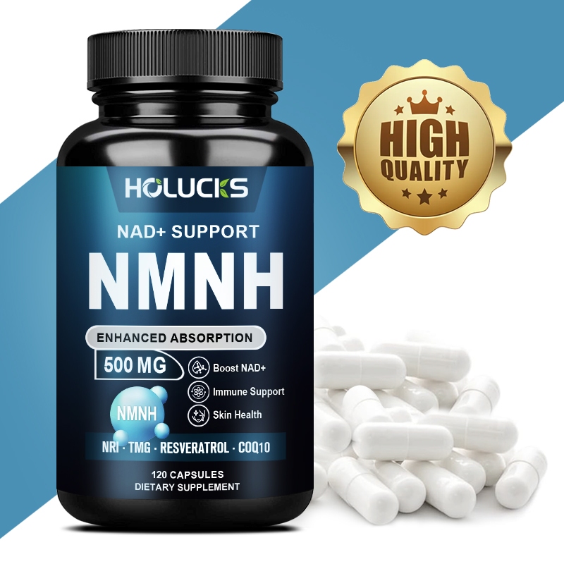 500มก. NMNH, NMN อาหารเสริมทางเลือกกับ NR, TMG, Resveratrol, COQ10, อาหารเสริม NAD, ต่อต้านริ้วรอย, พลังงาน, เพิ่มระดับ NAD+, 120 แคปซูล