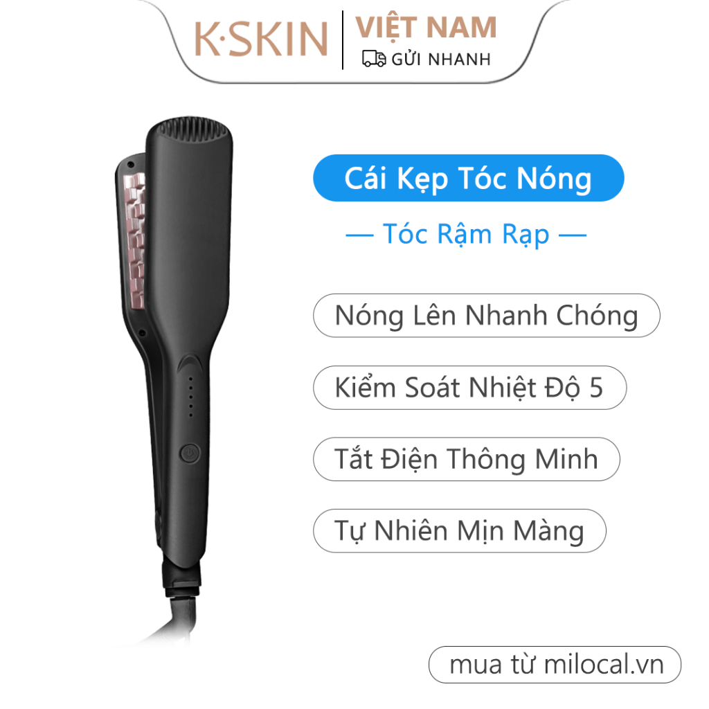 K·SKIN Hair Fluffy Clip K8, Rapid Temperature Rise, 5-Speed Temperature Control, Natural Fluffy Perm