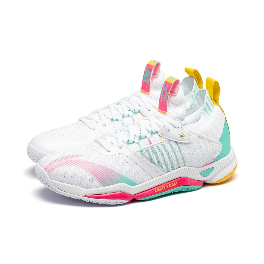 Li Ning 100% Original unisex Tectonic IV รองเท้าแบดมินตันดูดซับแรงกระแทก rebound แบดมินตันรองเท้ามืออาชีพสําหรับผู้ชายและผู้หญิง AYZU009-1
