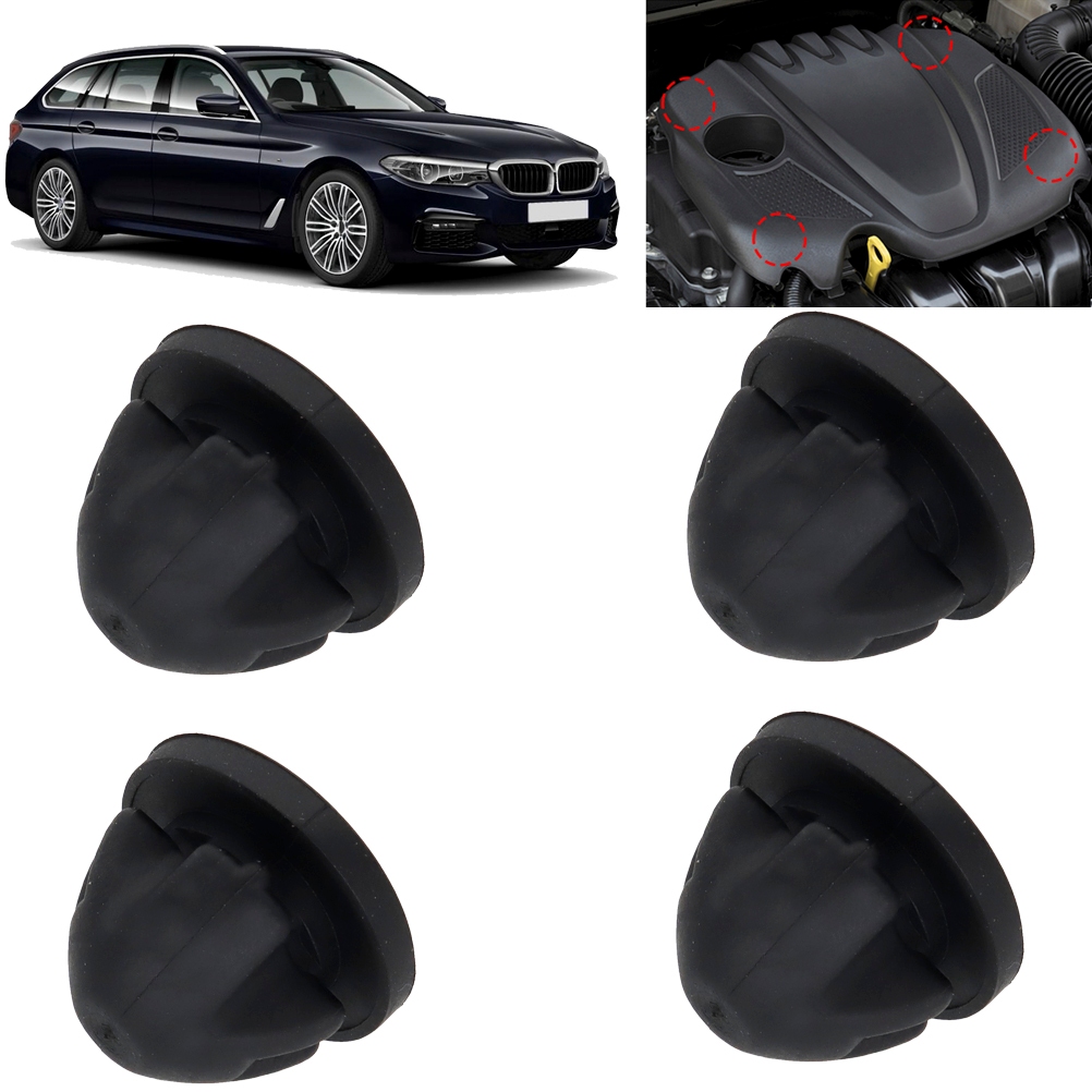4pcs สําหรับ BMW 1 2 3 4 5 6 7 Series X1 X2 X3 X4 X5 X6 Z4 รถฝาครอบเครื่องยนต์ Trim ยาง Grommets Bush Bump Stop OE # 11127614138