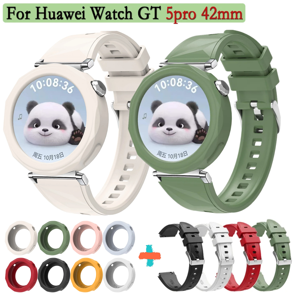 Silicone สาย เคส Compatible For Huawei Watch GT 5 pro สาย 42mm Soft สาย Huawei GT5 pro Case High Qua