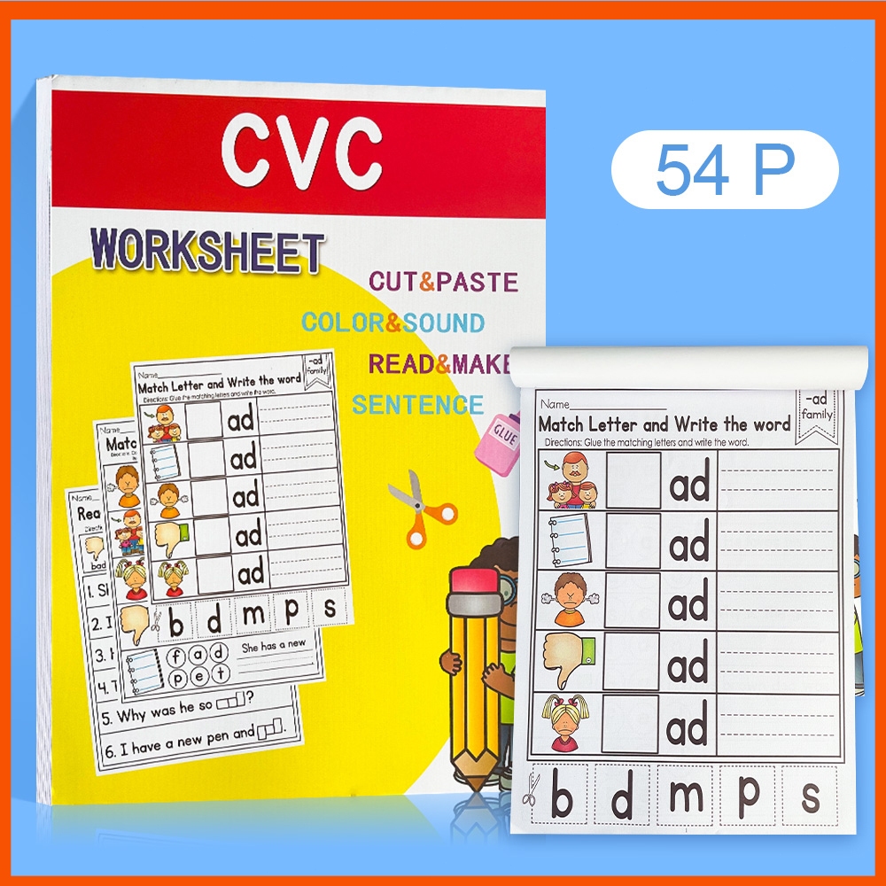 Learn to Read: CVC Words book,Phonics Educational Workbook,Simple Words & Activities for Beginner Re