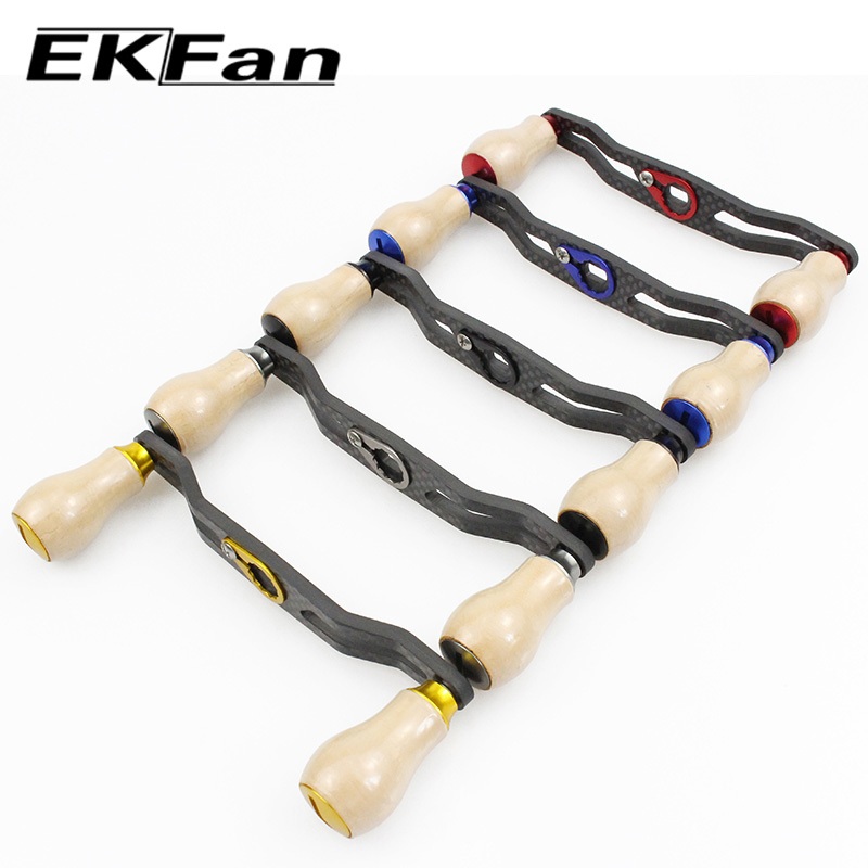 EKfan คาร์บอนไฟเบอร์รอกตกปลาจับความยาว 120 มม. ลูกบิดไม้ DIY พอดี Baitcasting ล่อรีลชิ้นส่วนสําหรับ 8 * 5mm abu Daiwa 7 * 4mm Shimano reel