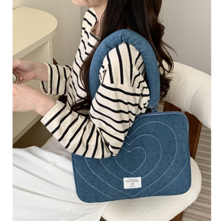 กระเป๋าแล็ปท็อปผ้ายีนส์พร้อมสายคล้องไหล่กันกระแทกเหมาะสําหรั…