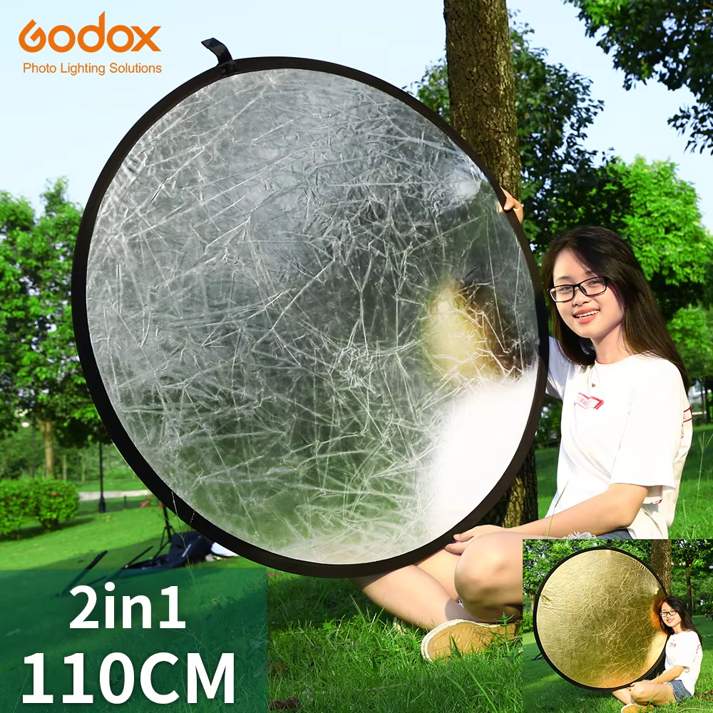 Godox 60x90 ซม.80 ซม.110 ซม.100x150 ซม.150x200 ซม.2in1 พับรอบการถ่ายภาพ Reflector สําหรับสตูดิโอ Multi Photo Disc