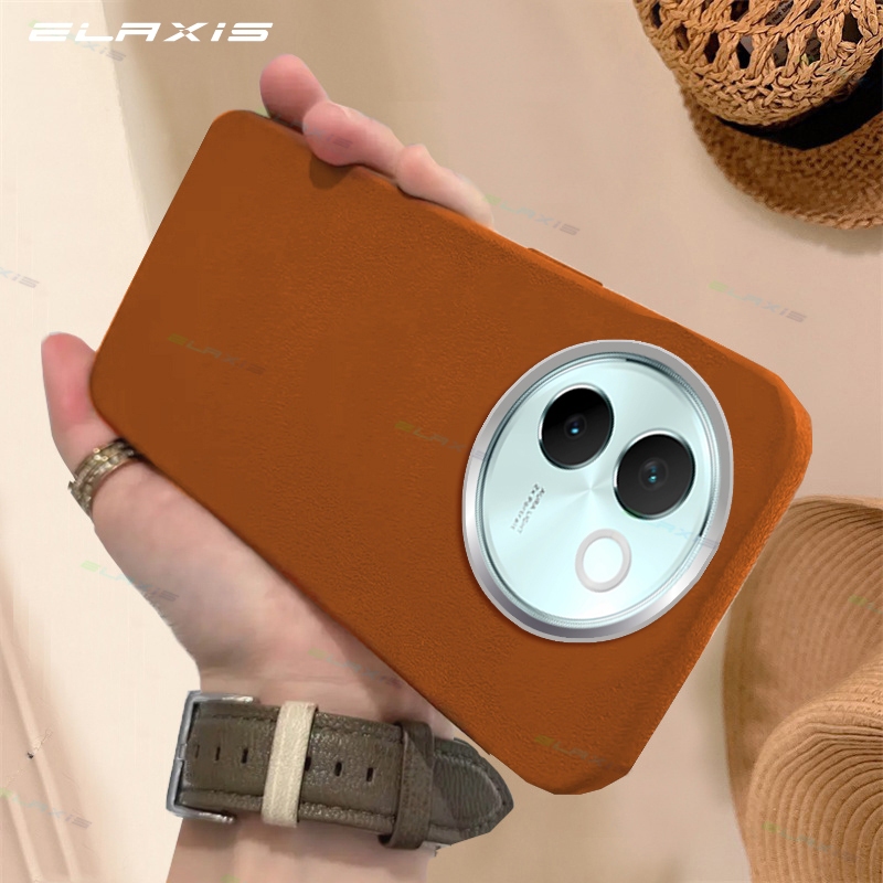 Elaxis ปลอกซิลิโคนอ่อนนุ่มสําหรับ VIVO V30e 5G เคสโทรศัพท์หรูหราธุรกิจ Lmitation รูปแบบหนังฝาหลังกล้องกันกระแทกเกราะป้องกัน ES026