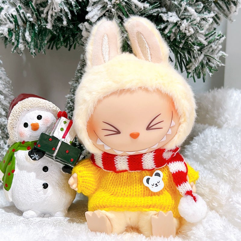 [Clothes only] labubu v2 sitting doll clothes labubu cloth of party series doll for Christmas New Year for labubu outfit set.