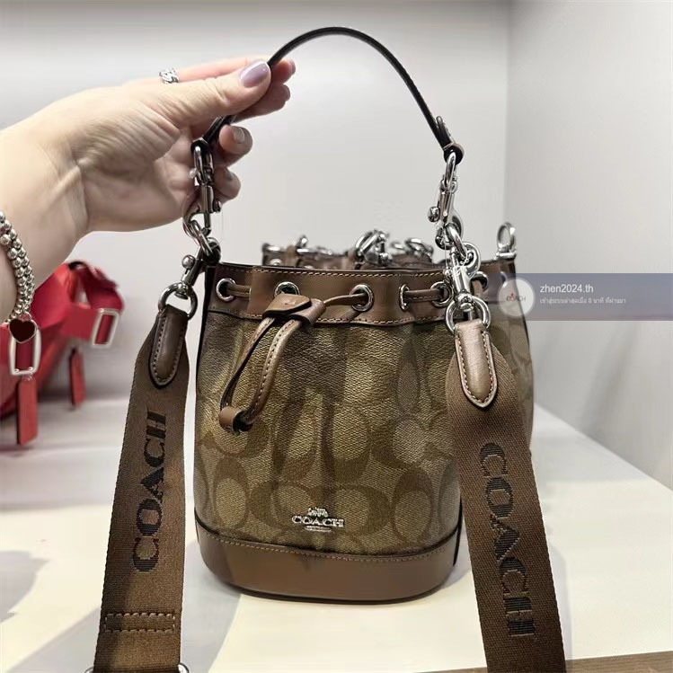 พร้อมส่ง แท้ 💯% Coac h ถุงถังขนาดเล็ก，กระเป๋าถือสตรี，กระเป๋าสะพาย CR144 CR145 CT863