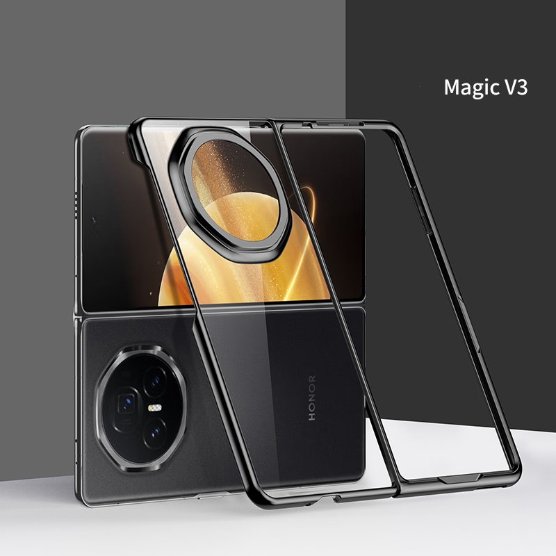 Magicv3 เคสสําหรับ Honor Magic V3 V2 V VS2 VS3 VS V กระเป๋าโปร่งใส 6D ชุบกันกระแทก Hard โทรศัพท์มือถ