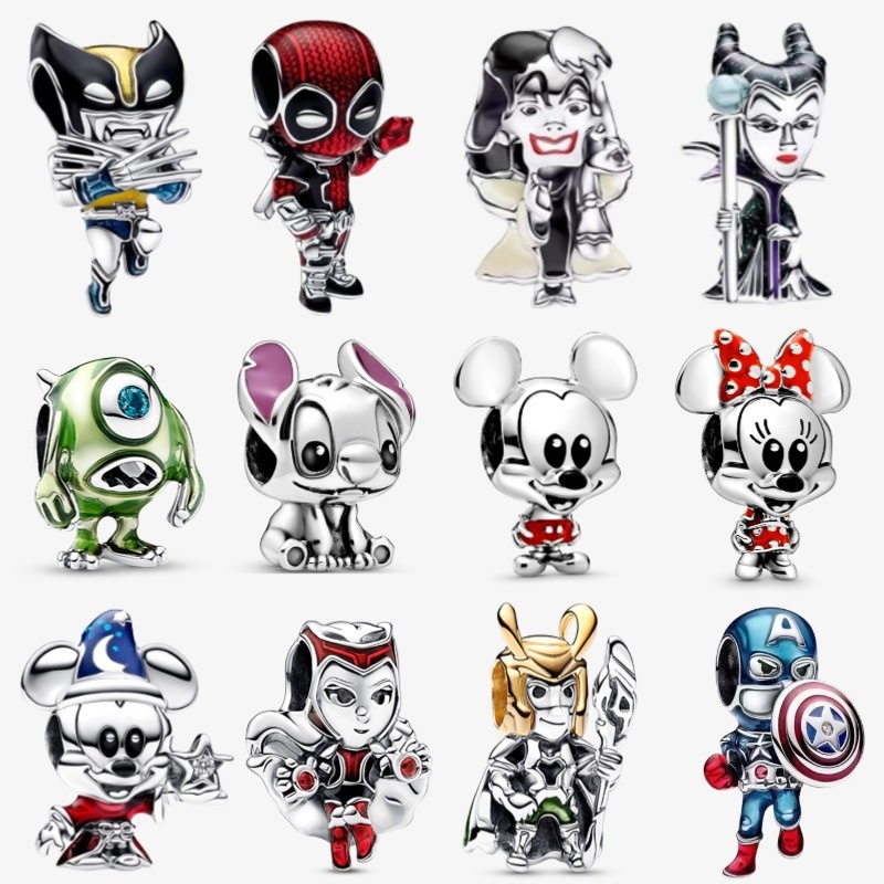 Original Pan Charm Disney Marvel Series กัปตันอเมริกา Charm S925 เงินสเตอร์ลิงเครื่องประดับประณีต Diy ของขวัญ