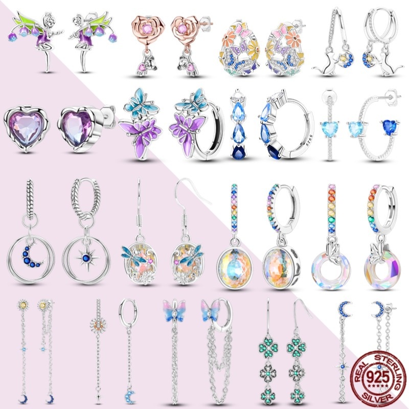 สไตล์ใหม่ S925 เงินสเตอร์ลิงฤดูใบไม้ผลิ Dragonfly หู Hook Original Pan Charm เครื่องประดับประณีต DIY ของขวัญ